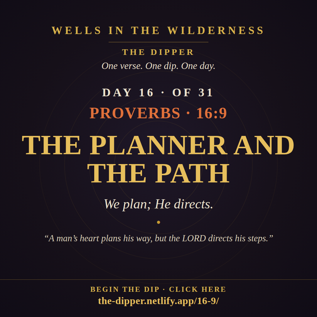 The Dipper — Day 16 of 31, Proverbs 16:9: The Planner and the Path
